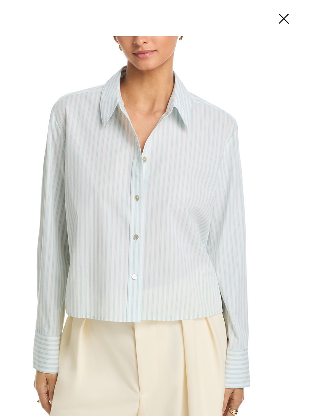 Vince Pale Blue and White Stripe Dress Shirt